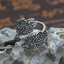 Punk Bear Paw Opening Adjustable Ring Antique Golden Color Rings Men Vikings Norse Jewelry Vintage Gifts Dropshipping Wholesale 2024 - купить недорого