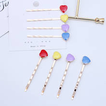 50 Pieces/Lot Trendy 55mm Metal Colored Hearts Hairpin Bobby Pins Hairwear Hair Clip For Girl 2024 - buy cheap