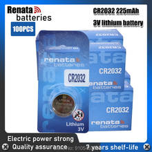 Pilas de botón de litio para reloj electrónico remoto RENATA CR2032, 3V CR 100 DL2032 ECR2032 BR2032, 2032 unidades 2024 - compra barato