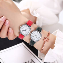 Женские Кожаные квадратные наручные часы женские минималистичные стильные маленькие свежие кварцевые женские часы Relogio Feminino 2024 - купить недорого
