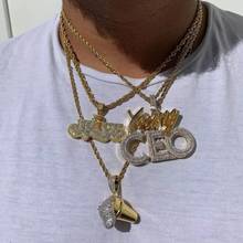 2021 hip hop congelado para fora bling 5a baguette zircônia cúbica grande jovem ceo charme pingente colar para moda masculino tênis corrente jóias 2024 - compre barato