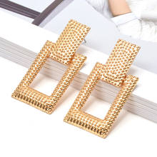 Wholesale Geometric Gold Metal Dangle Drop Earrings Fine Jewelry Accessories For Women Fashion Trend Pendientes Bijoux 2024 - buy cheap