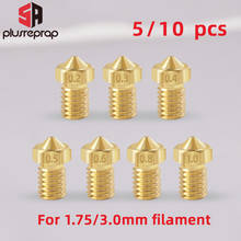 5/10pcs M6 Threaded Nozzle Full Metal 0.2/0.3/0.4/0.5/0.6mm Optional for 1.75/3.0mm Filament V5 V6 Hotend Extruder 3D Printer 2024 - buy cheap