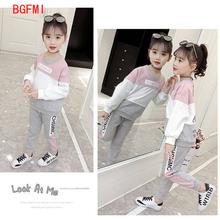 Spring Autumn Long-sleeved Casual 2pcs Suit Big Kids Girls' Sports Set Stitching Printed Letters Spring Outfit 2024 - buy cheap