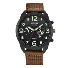 Xinew relógios masculinos de luxo, barato, relógio esportivo do exército, moda, pulseira de náilon, data, quartzo, relógio de pulso, 2815 2024 - compre barato