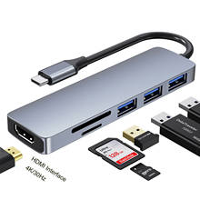 Ipega-hub con 6 puertos tipo c, adaptador de enchufe TF, SD, HDMI, divisor usb c para ordenador portátil, 1080P, adaptador usb c, accesorios para Pc 2024 - compra barato