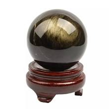 MOKAGY 60mm-70mm Rare Natural Flashy Silver Eye Obsidian Stone Ball Crystal Sphere with Stand 1pc 2024 - buy cheap