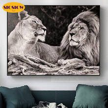 5d Diy Diamond Painting Lions Couples Animal Full Square Round Drill Resin Daimond Mosaic Cross-Stitch Embroidery Love Art Gifts 2024 - buy cheap