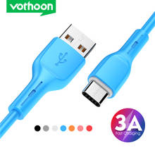 Vothoon 3A силиконовый кабель для быстрой зарядки, кабель Micro USB Type C для iphone 11pro xs 8 Samsung Huawei, USB C, зарядный кабель 1 м 2024 - купить недорого