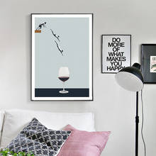 Pôster nórdico abstrato para natação, tela de vidro, pintura em tela, arte para parede, para sala de estar, decorativo moderno 2024 - compre barato