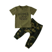 0-3Y Newborn Toddler Infant Kids Baby Boy Clothes Sets Letter T-shirt Tops+Camo Pants Outfits Summer Set 2024 - buy cheap