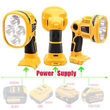 12W Spotlight LED Warning Light Work Lamp Flashlight Torch hand lantern for Dewalt 14.4V 18V 20V Li-ion Battery DCB140  DCB180 2024 - buy cheap