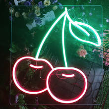 Cherryneon sinal de luz personalizado personalizedy frutas visual do clube arte sinal de negócios parede pendurado flexível decoração do quarto toda a loja de néon 2024 - compre barato