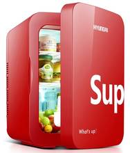 Портативный Малогабаритный холодильник HYUNDAI 6 л для общежития, маленький бытовой автомобильный холодильник двойного назначения, фотоморозильник 2024 - купить недорого
