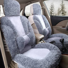 Grey Front+back faux fur car seat cover set for Most Automobiles Seat Covers car seats Protector auto Interior Accessories 2024 - buy cheap