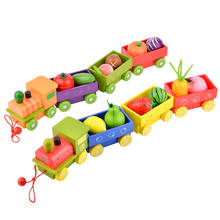 Brinquedo de madeira para bebês e crianças, brinquedo educacional com trem elétrico fundido e espaço magnético 2024 - compre barato