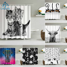 Cartoon Animals Cat Elephant Deer Giraffe Shower Curtains Bathroom Curtain Waterproof Polyester Bath Curtain with 12 Hooks 2024 - buy cheap