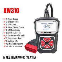KONNWEI-herramientas de diagnóstico automotriz KW310 Obd2, escáner automotriz OBD 2, Analizador de motor, lector de código de vehículo, probador de herramienta de escaneo Obdii 2024 - compra barato