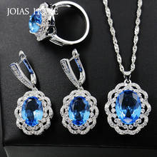 JoiasHome 925 sterling silver jewelry exquisite sapphire set European and American bridal party dinner fashion jewelry set 2024 - buy cheap