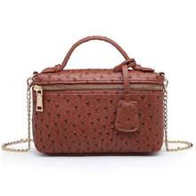 New Customized Designer Handbag Ostrich Pattern Leather Bags Women Clutch bag Party Evning Trendy Bag Ostrich Bag with Chain 2024 - buy cheap