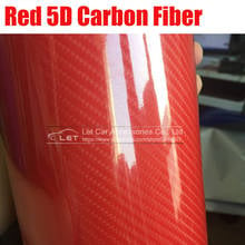 Car Styling Red 5D Carbon Fiber Vinyl film Car Wrap sticker decal 2024 - buy cheap