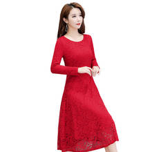 Women's Autumn Winter Dress 2020 New Lady Plus velvet Thicken Long Sleeves Dresses Plus Size Dress Fashion Warm Dress 5XLA404 2024 - buy cheap