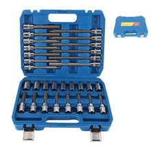 Conjunto de soquetes hex bits 30 peças, conjunto extra longo e curto, soquetes de chave allen, caixa de ferramentas, ferramenta de hardware de soquete 2024 - compre barato