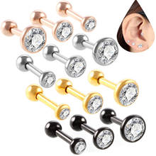 CZ Stud Piercing 3PCS Cartilage Earring Conch Tragus Stud Helix Cartilage Piercing Jewelry 2024 - buy cheap