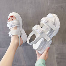 Moipheng Chunky Sandals Women 2022 Summer High Heels Sexy Plus Size 43 White Sandals Wedge Platform Shoes Ladies Beach Sandalia 2024 - buy cheap