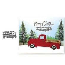 Lngclown-troqueles de corte de camión de Navidad, plantillas de Metal para coche, álbum de recortes, tarjeta de papel en relieve, plantilla para manualidades 2024 - compra barato