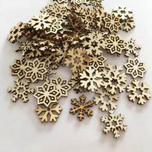 50Pcs Assorted Wooden Snowflake Xmas Wedding Tree Hanging Ornament Decoration Christmas Mug Coasters Holder Cup Mats New 2024 - buy cheap