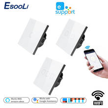 EsooLi Smart Home 1/2/4 Gang 1 way Wireless WiFi EU Standard Touch Switch Wall Light Touch Switch,ewelink App Control 2024 - buy cheap
