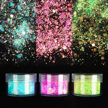 1 Box Nail Art Glitter Flakes Colourful Mixed Hexagon Shape Chunky Nail Sequins Spangles For Manicure Design 2024 - buy cheap