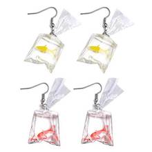 2 Pairs Novelty Resin Goldfish Earrings Imitation Water Bag Shape Fashion Charms Earrings Pendant Ear Dangles for Women Jewelry 2024 - buy cheap