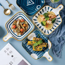 Pratos de cerâmica estilo japonês, personalidade criativa, simples, utensílios de mesa, elegante para o café da manhã 2024 - compre barato