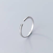 MloveAcc Real 925 Sterling Silver Minimalist Geometric Glossy OL Opening Ring for Charming Women Anniversary Fashion Jewelry Gif 2024 - buy cheap
