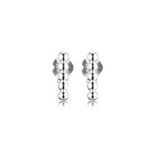 Row of Beads Stud Earrings Genuine 925 Sterling Silver Jewelry Earrings for Women DIY Making Party Gift Brincos Wholesale E171 2024 - buy cheap