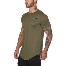 Camiseta masculina de manga curta, camiseta de compressão para academia slim fit 2024 - compre barato