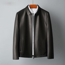 New Genuine Leather Clothes Men Fashion Lapel Casual Coat High Quality Goat Jacket 2024 - buy cheap