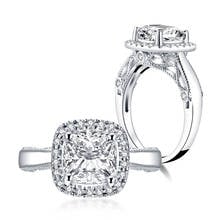 Luxury Cushion SONA Engagement Rings 925 Sterling Silver Rings for Women Wedding Anniversary Rings Bridal Jewelry 2024 - buy cheap