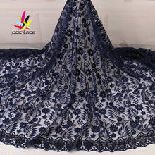 Tela de encaje de malla bordada con lentejuelas, diseño nigeriano africano, francés, alta calidad, último 2020 para vestido de fiesta 2024 - compra barato