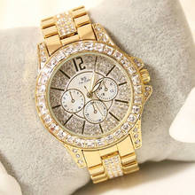 Известные кварцевые наручные часы, золотые роскошные женские часы из нержавеющей стали, повседневные водонепроницаемые часы со стразами, женские часы 2024 - купить недорого