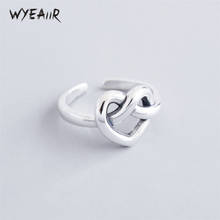 WYEAIIR Silver Color Retro Thai Silver Knotted Romance Heart Female Resizable Opening Rings 2024 - buy cheap