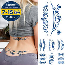 Tatuagem temporária adesiva de longa duração, arte corporal, à prova d'água, adesivo de cintura, totem, lua, borboleta, braço, tatuagem falsa para homens e mulheres 2024 - compre barato