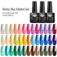 MEET ACROSS Starry Sky Glitter Gel Nail Polish Soak Off UV LED Nail Art Lacquer Shimmer Spring Summer Series Manicure Varnishes 2024 - buy cheap