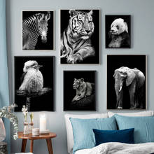 Lion Tiger Zebra Panda Wall Art Canvas Painting Nordic Poster And Print Animal Wall Scandinavian Decor Pictures For Living Room 2024 - buy cheap