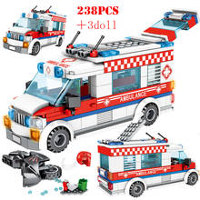 City Pizza Ice Cream Ambulance Truck Vehicle Building Blocks Friends Street View Figures Enlighten Bricks Children Toys Gifts 2024 - buy cheap