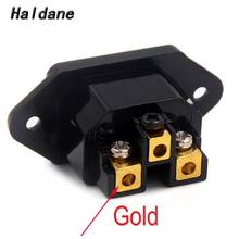 Haldane 1pcs Rhodium Gold plated  Audio AC IEC Inlet Socket power adapter IEC Female Socket 2024 - buy cheap