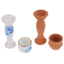 1/12 Dollhouse Miniature Accessories Mini Ceramic Roman Column Flowerpot  Simulation Flower Pot Model Toys for Doll House Decor 2024 - buy cheap