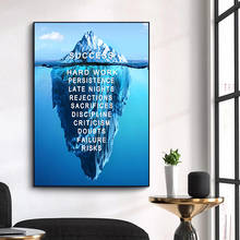 Iceberg of Success Inspirational Quote Canvas Painting Cuadros Posters Prints Wall Art for Living Room Home Decor (No Frame) 2024 - buy cheap